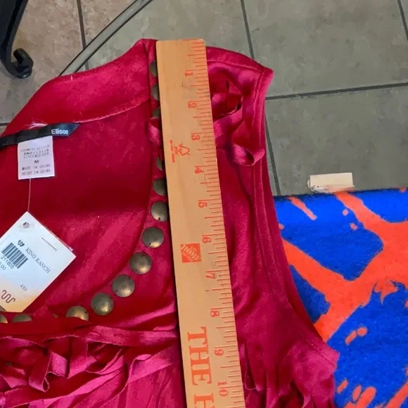 Ellison (King Ranch) Faux Suede Maroon Dress Size M, NWT - Picture 7 of 10